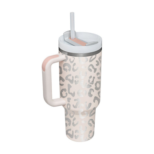 40 oz Insulated Tumbler with Handle & Straw – Stainless Steel Travel Mug with Lid, Spill-Proof & Durable for Hot or Cold Drinks